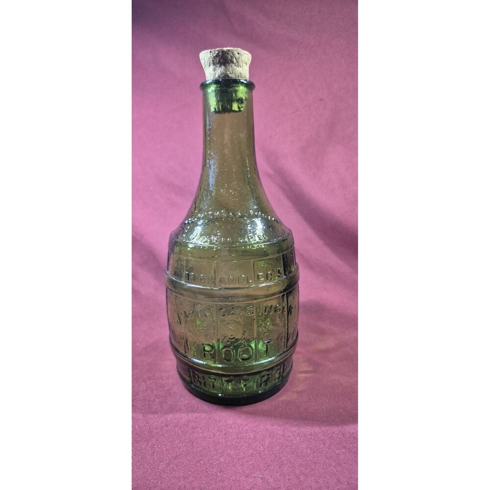 Vintage Wheaton Green Glass Dr Chandlers Jamaica Ginger Root Bitters Bottle Cork